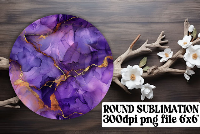 Chic Marble Design Circle Ornaments for Sublimation Printing & Keychains Sublimation afrosvg 