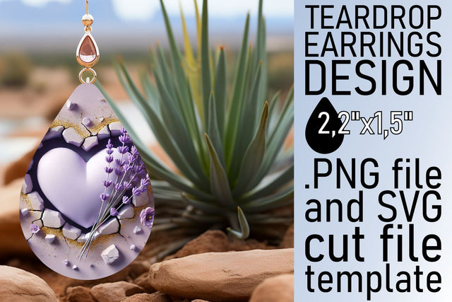 Chic sublimation template, ideal for custom earrings! , 3D Heart Sublimation afrosvg 