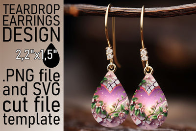 Chic teardrop earrings design, perfect for sublimation! , 3D Heart Sublimation afrosvg 