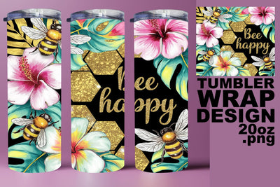 Chic tumbler design, ideal for drinkware sublimation! , Bee Sublimation HoodArtCraft 