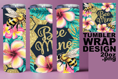 Chic tumbler wrap, easy PNG for creative projects! , Bee Sublimation HoodArtCraft 