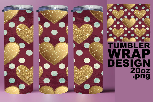 Chic tumbler wrap, ideal for sublimation projects! , Heart Sublimation HoodArtCraft 