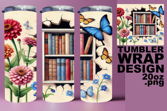 Chic tumbler wrap, perfect for unique drinkware! , Books Sublimation HoodArtCraft 