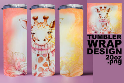 Chic tumbler wrap, vibrant PNG for drinkware projects! , Animals Sublimation HoodArtCraft 