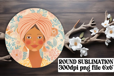 Chic Watercolor Lady Ornament - Sublimation Keychain Sublimation afrosvg 