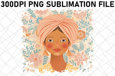 Chic Watercolor Lady PNG Design - Sublimation Sublimation afrosvg 