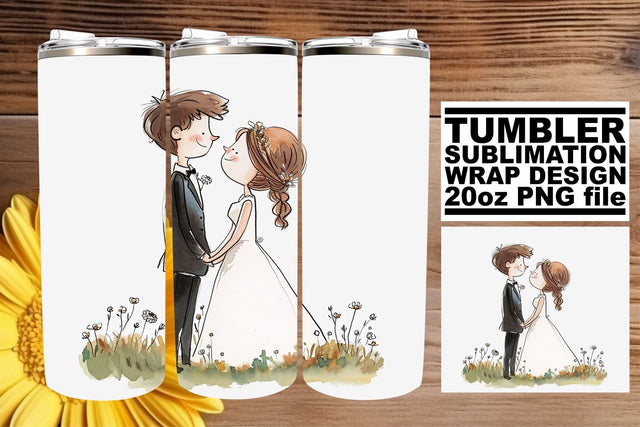 Chic Watercolor Wedding Tumbler: Beloved Memories 20oz Sublimation afrosvg 