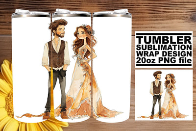 Chic Watercolor Wedding Tumbler: Eternal Love 20oz Edition Sublimation afrosvg 