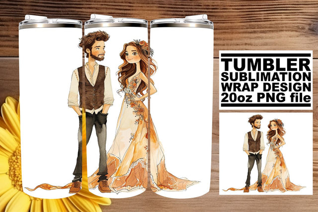 Chic Watercolor Wedding Tumbler: Eternal Love 20oz Edition Sublimation afrosvg 