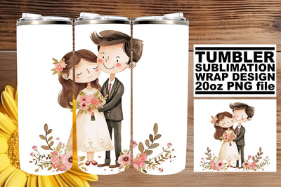 Chic Watercolor Wedding Tumbler: Eternal Love 20oz Edition Sublimation afrosvg 