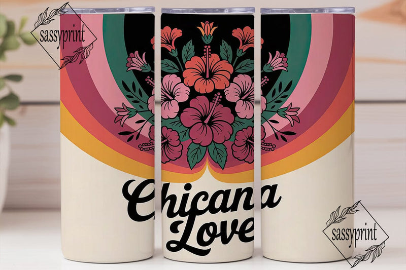 Chicana Love 20oz Tumbler Wrap Sublimation sassyprint 