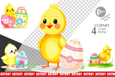 Chick and Egg Clipart Sublimation artnoy 