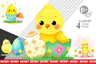 Chick and Egg Clipart Sublimation artnoy 