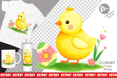 Chick and Egg Clipart Sublimation artnoy 