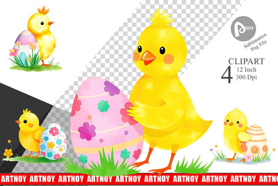 Chick and Egg Clipart Sublimation artnoy 