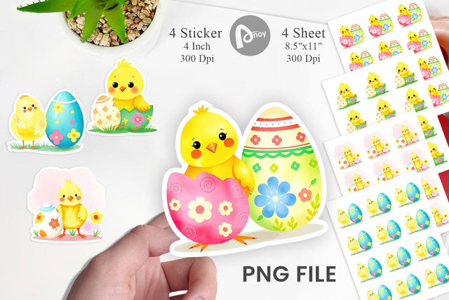 Chick and Egg Sticker Sublimation artnoy 