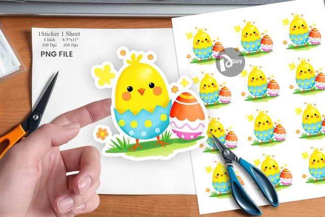 Chick and Egg Sticker Sublimation artnoy 