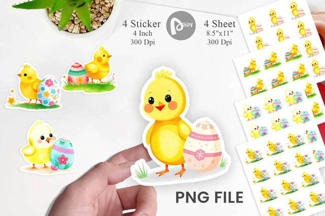 Chick and Egg Sticker Sublimation artnoy 