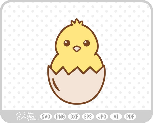 Chick in Egg SVG DottieDigitals 