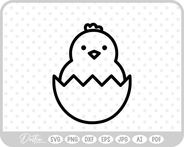 Chick in Egg SVG DottieDigitals 