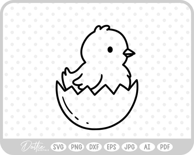 Chick in Egg SVG DottieDigitals 
