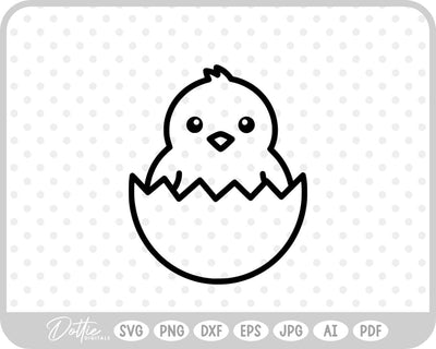Chick in Egg SVG DottieDigitals 