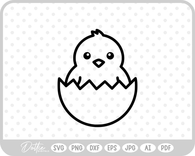 Chick in Egg SVG DottieDigitals 