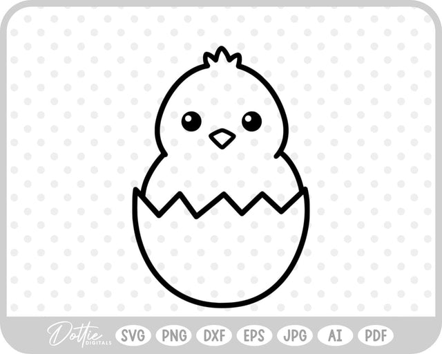 Chick in Egg SVG DottieDigitals 
