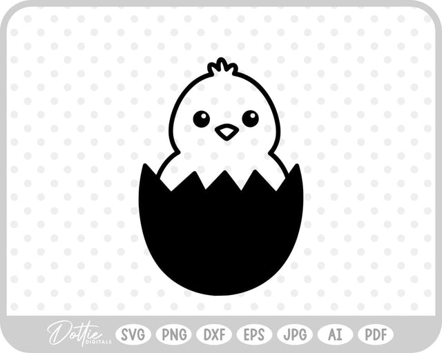 Chick in Egg SVG DottieDigitals 