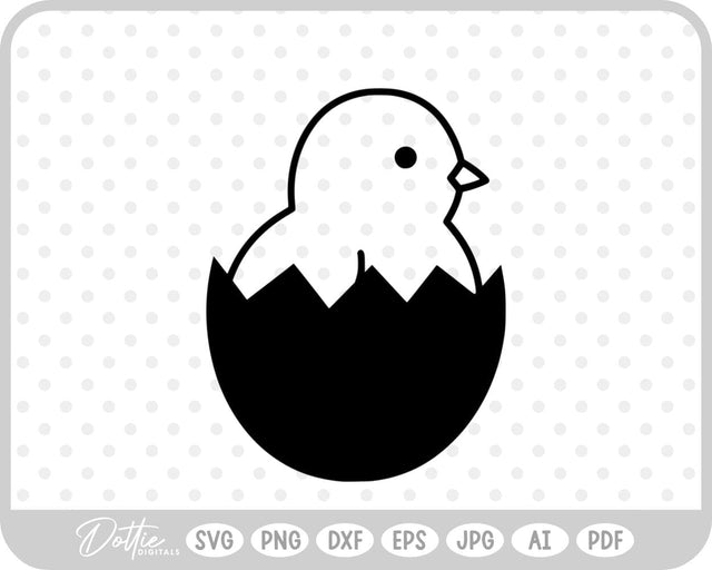 Chick in Egg SVG DottieDigitals 