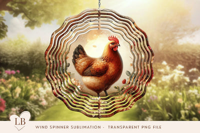 Chicken 10 Inch Wind Spinner Sublimation PNG Sublimation BijouBay 