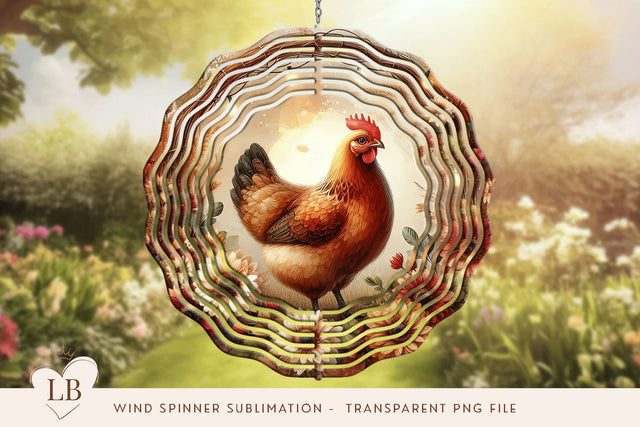 Chicken 10 Inch Wind Spinner Sublimation PNG Sublimation BijouBay 