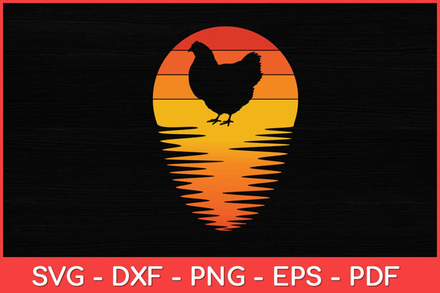 Chicken 70s Vintage Retro Sunset Chicken Svg Design SVG artprintfile 
