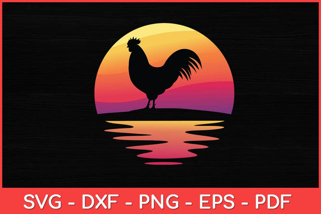 Chicken 70s Vintage Retro Sunset Chicken Svg Design SVG artprintfile 