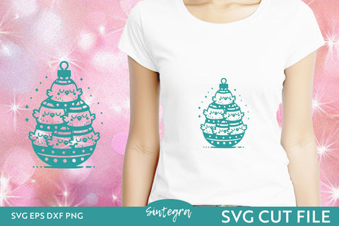 Chicken Christmas Balls SVG Cut Files v2 SVG Sintegra 