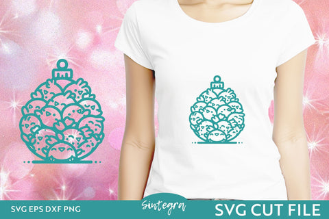 Chicken Christmas Balls SVG Cut Files v3 SVG Sintegra 