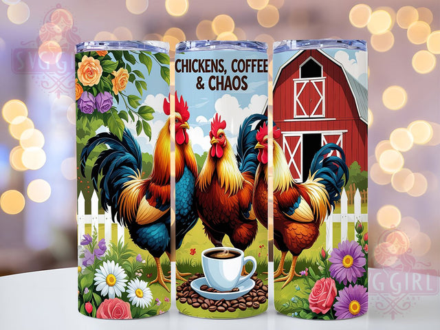 Chicken Coffee Funny Farm Life Tumbler, Coffee Lover Tumbler, Farm Life Tumbler, Funny Chicken Tumbler, Rustic Tumbler, 20oz Sublimation Wrap, Country Life Tumbler Sublimation SvggirlplusArt 