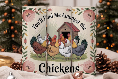 Chicken Coop 20oz Tumbler Wrap Sublimation DesignSVG 