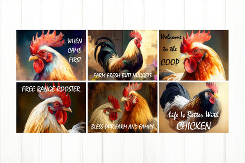 Chicken Cutting Board Sublimation Bundle. Funny Chicken Quote PNG Sublimation Olga Terlyanskaya 