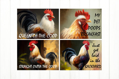 Chicken Cutting Board Sublimation Bundle. Funny Chicken Quote PNG Sublimation Olga Terlyanskaya 