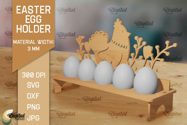 Chicken Easter Egg Holder SVG. Egg Holder Laser Cut SVG Evgenyia Guschina 