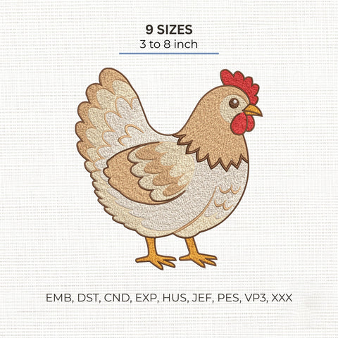 Chicken Embroidery Design – Farm Hen Rooster Poultry Farmhouse Machine Embroidery File Embroidery/Applique DESIGNS PatternFeed8 