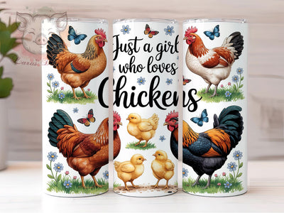 Chicken Farm Girl 20oz Tumbler, Farm Girl, Rustic Print, Cute Design, 20oz Sublimation, PNG Design, Gift Idea Sublimation Lara' s Designs 