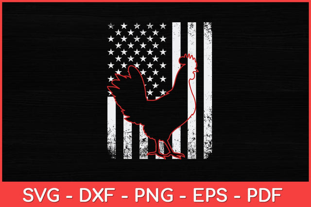 Chicken Farmer Vintage Chicken USA Flag Svg Design SVG artprintfile 