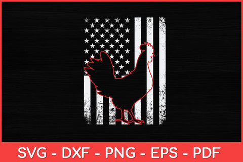 Chicken Farmer Vintage Chicken USA Flag Svg Design SVG artprintfile 