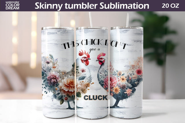 Chicken Flowers Tumbler Wrap | FarmHouse Tumbler Sublimation Sublimation WatercolorColorDream 