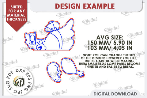 Chicken Funny Decor Laser Cut. Cute Animal. Shelf Sitter SVG SVG Evgenyia Guschina 