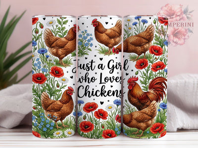 Chicken Girl Floral 20oz Tumbler, Chicken Girl, Floral Chicken, Chicken Tumbler, 20oz Tumbler, Girl Tumbler, Farm Tumbler, Tumbler Wrap Sublimation Li Zamperini 