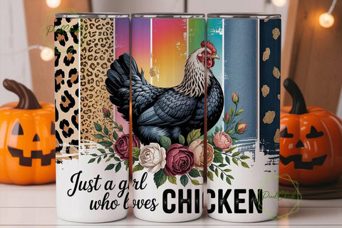 Chicken Lover 20oz Tumbler Wrap Sublimation PixelChick 