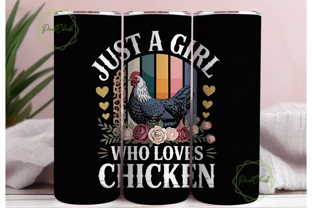 Chicken Lover 20oz Tumbler Wrap Sublimation PixelChick 